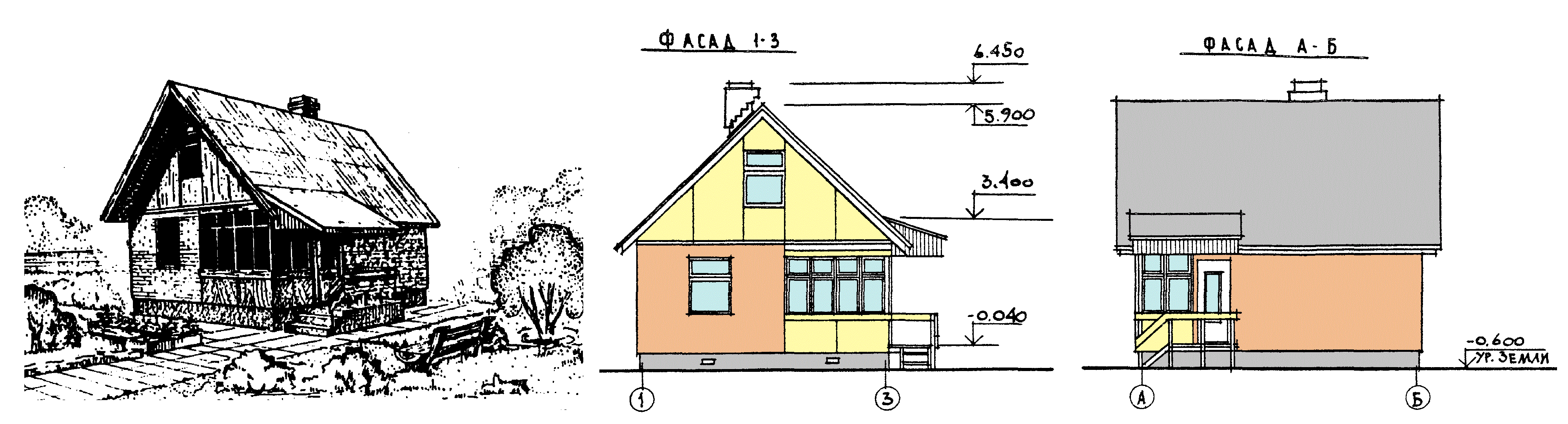 Типовой проект 189-000-519.86 Одноэтажный летний садовый домик с мансардой (со стенами из кирпича). Альбом I.